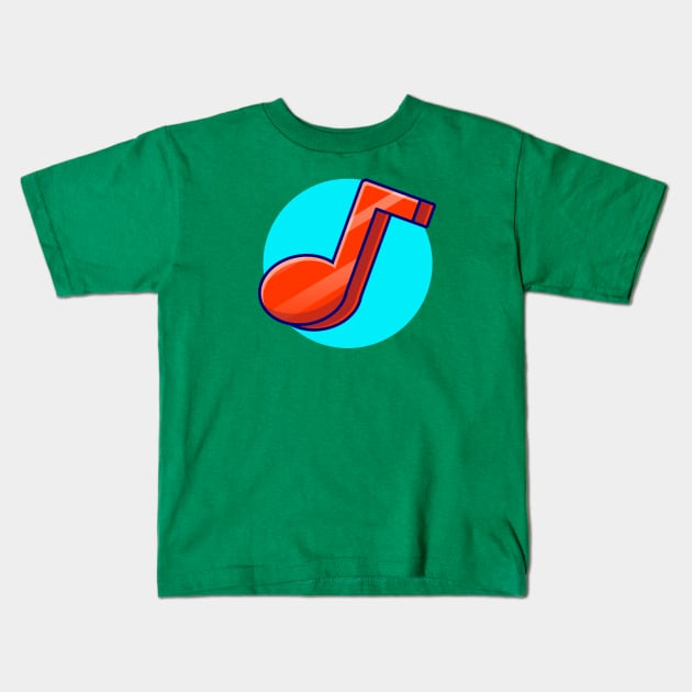 Colorful Music Note Cartoon Vector Icon Illustration (3) Kids T-Shirt by Catalyst Labs